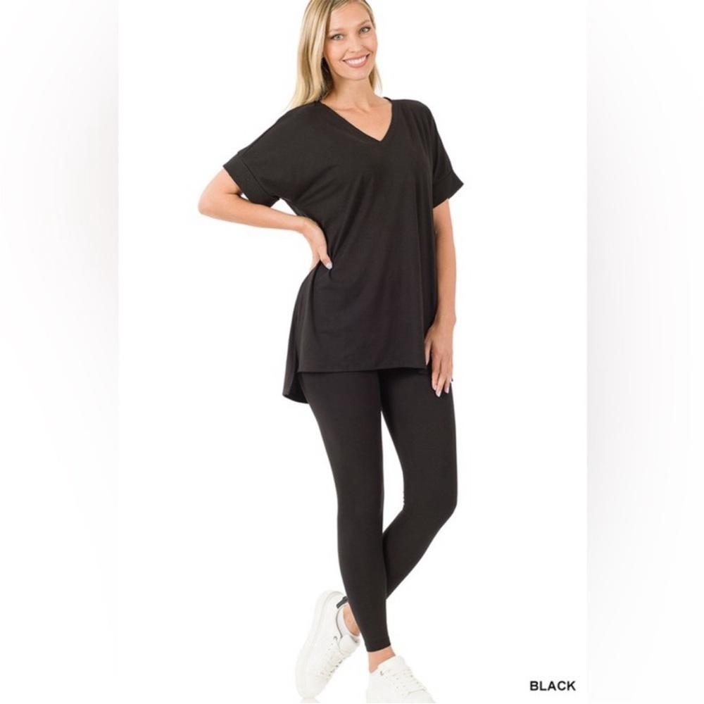 Zenana Black Leggings Set